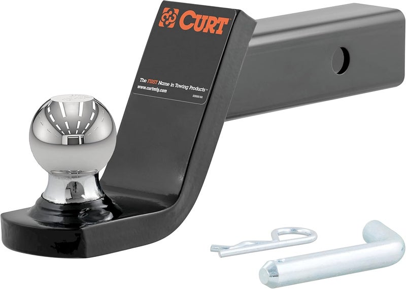 Curt 45154 Fusion Trailer Hitch Mount with 2-Inch Ball & Pin, Fits 2-In Receiver, 7,500 lbs, 4-Inch Drop - Image 1